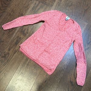 Old Navy Long Sleeve V neck Sweater Pink Red White